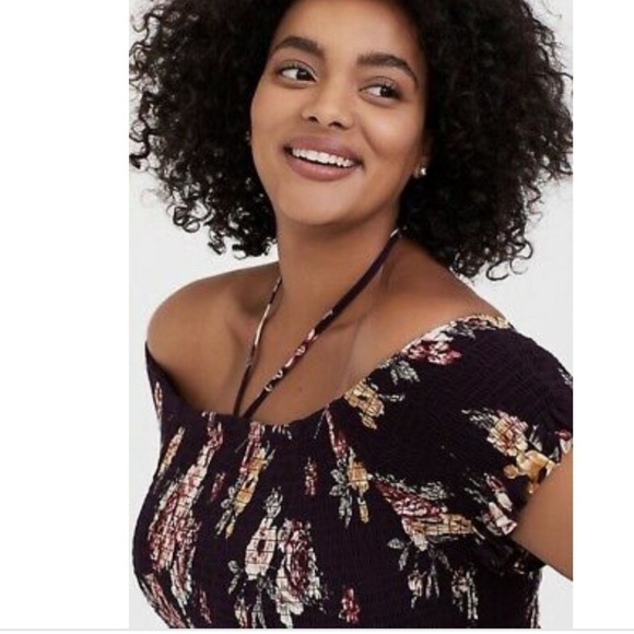 Torrid Halter Smocked Floral Dress Size 4X - Picture 4 of 12